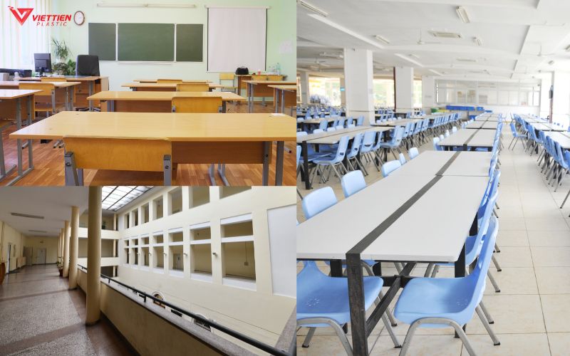 Phân loại thùng rác theo khu vực sử dụng trong trường học