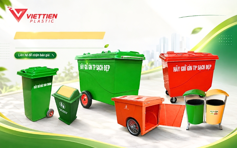 Thùng rác composite có dung tích từ 60 - 1000 lít cho nhiều nhu cầu