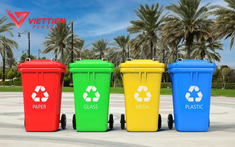 Màu sắc thùng rác phân loại thể hiện ý nghĩa và mục đích sử dụng riêng