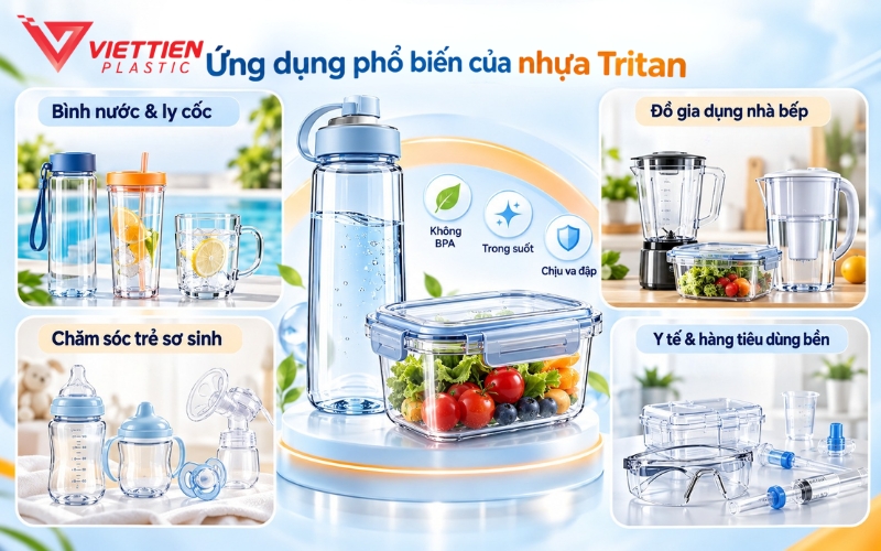 Dùng sản xuất bình nước, đồ gia dụng và thiết bị y tế