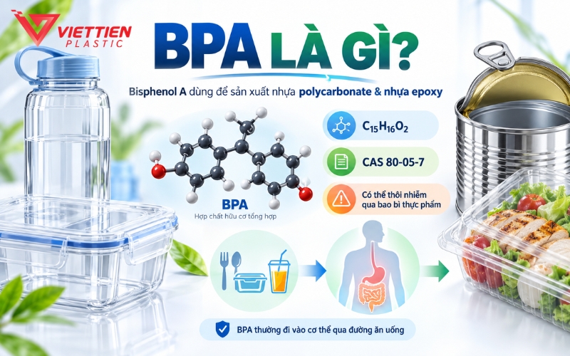 BPA là Bisphenol A dùng chủ yếu để sản xuất polycarbonate và epoxy