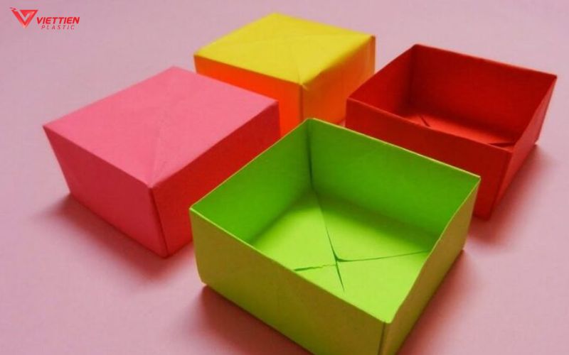 Thùng rác origami không cần keo dán