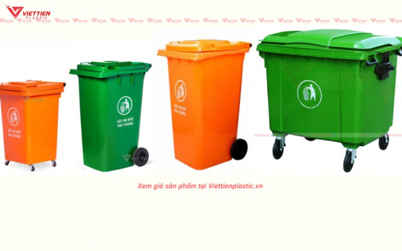 thùng rác nhựa có bánh xe của Việt Tiến Plastic