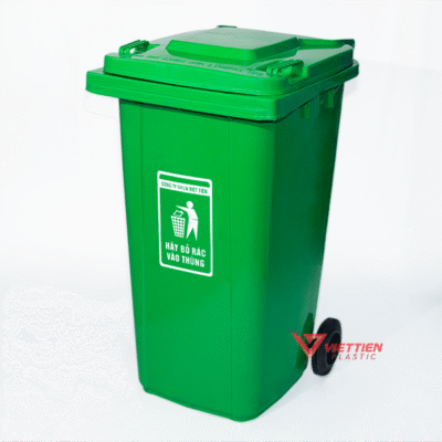 thùng rác nhựa 360l màu xanh
