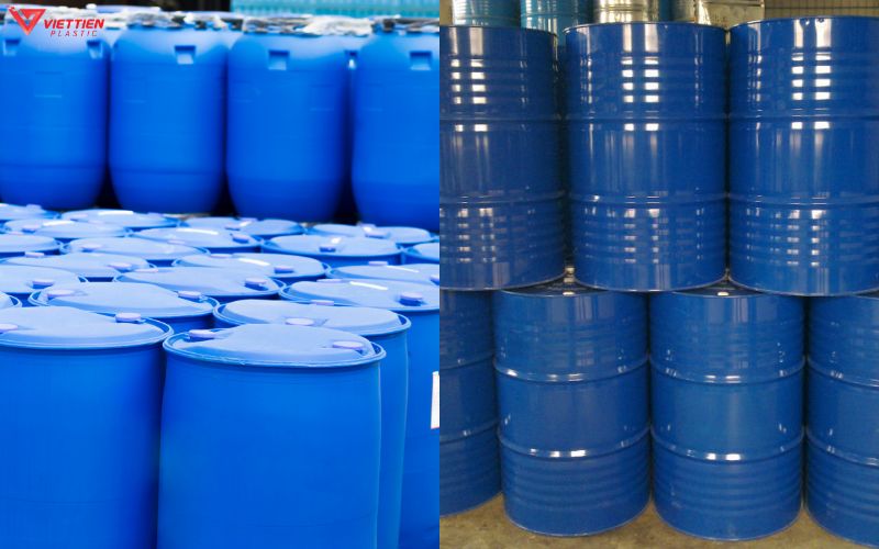 Đặc điểm kỹ thuật của thùng phuy nhựa và thùng phuy sắt
