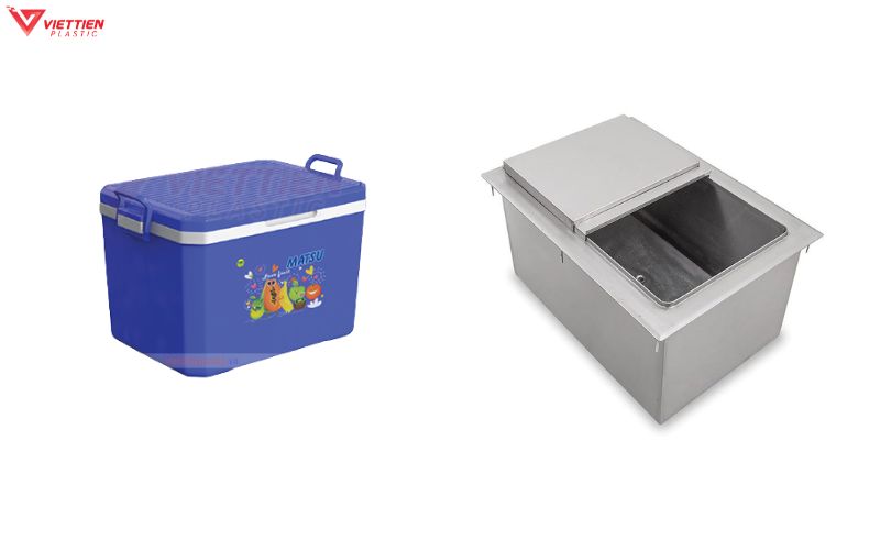 Định nghĩa thùng đá nhựa và thùng đá inox