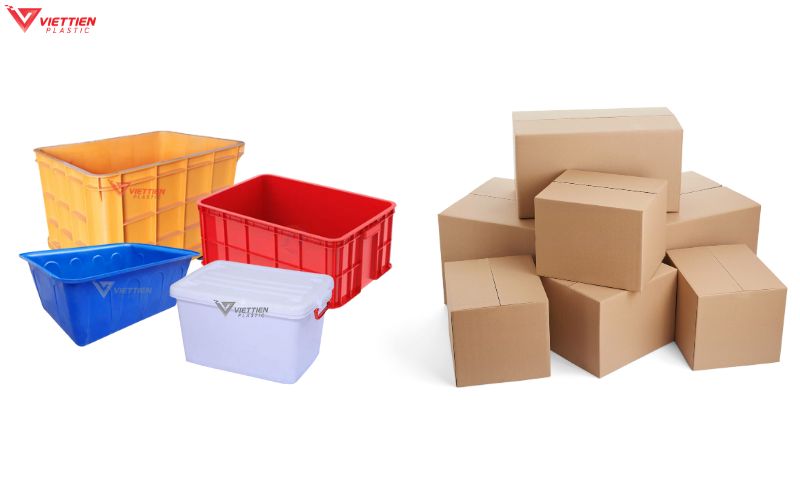 hiểu rõ thùng nhựa và thùng giấy