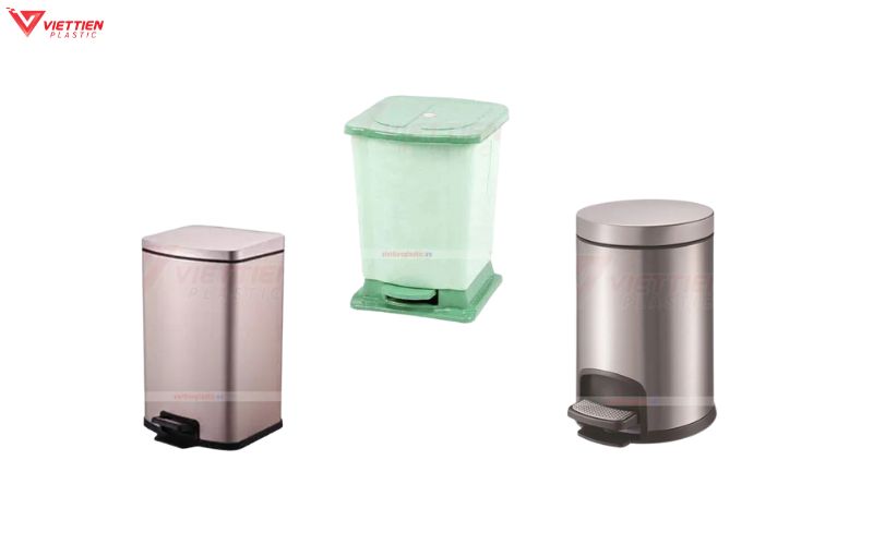 thùng rác đạp chân gia đình