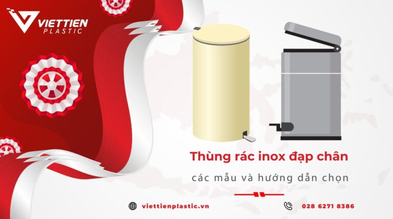 10 mẫu thùng rác inox đạp chân hình tròn, chữ nhật (5L-30L)