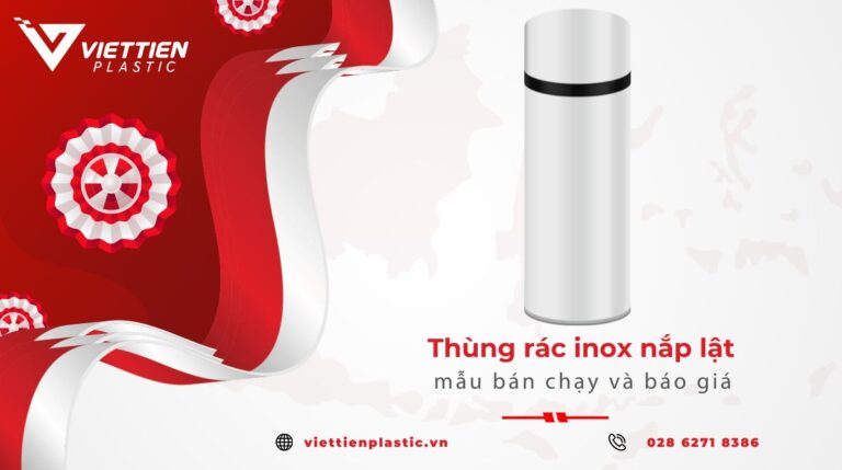 Thùng rác inox nắp lật (bập bênh): 6 mẫu bán chạy và báo giá