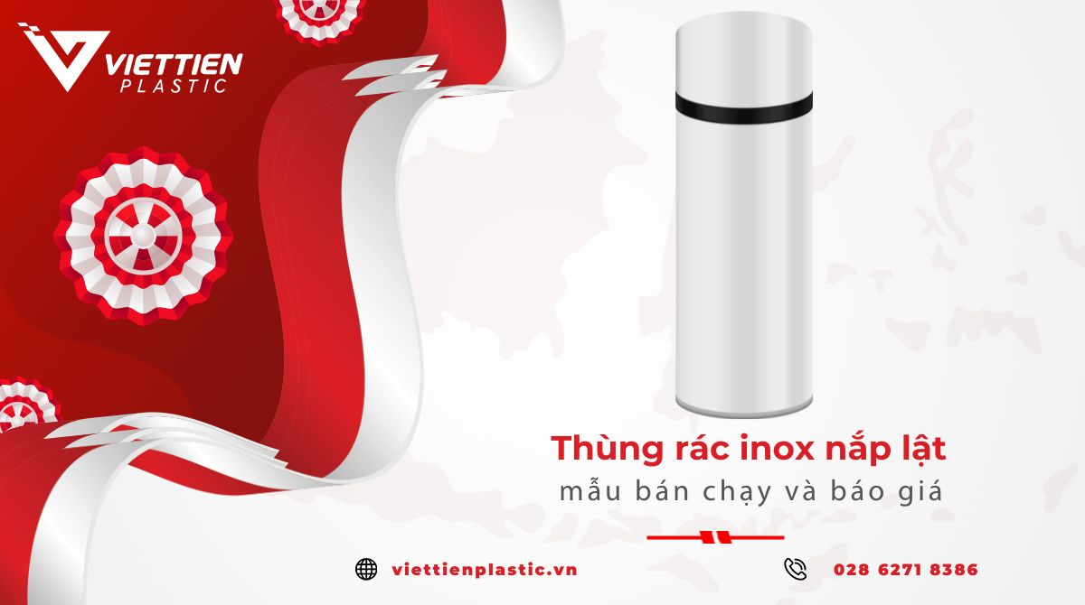 Thùng rác inox nắp lật (bập bênh): 6 mẫu bán chạy và báo giá
