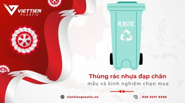 9 mẫu thùng rác nhựa đạp chân bền đẹp, đa dạng dung tích