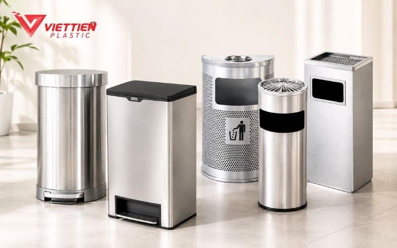 Cung cấp đa dạng thùng rác inox cho gia đình, doanh nghiệp và công trình