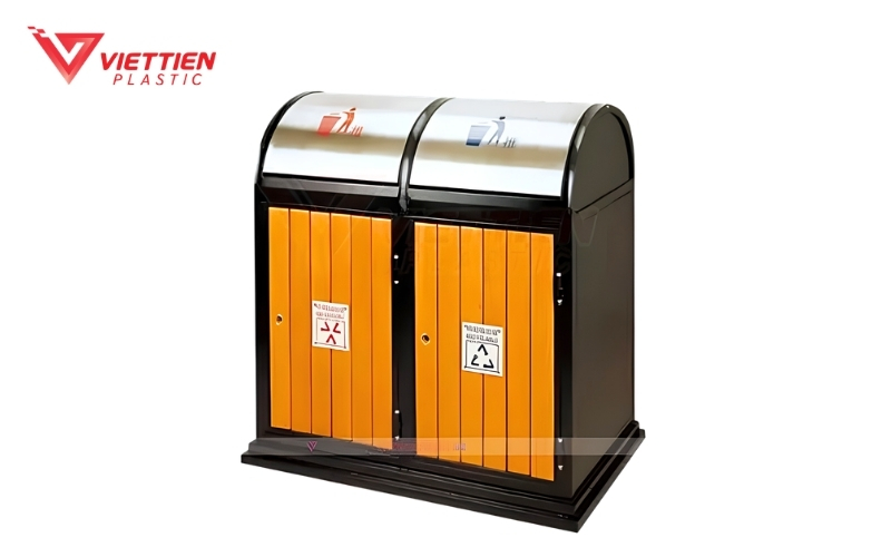 Thiết kế 2 ngăn hỗ trợ phân loại rác tại nguồn