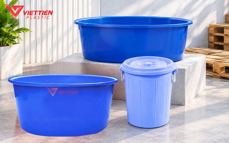 Chọn thùng nhựa tròn theo dung tích, kích thước và cách dùng