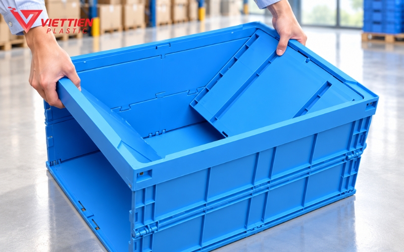 Thùng nhựa gấp gọn tiết kiệm diện tích, bền và linh hoạt khi sử dụng