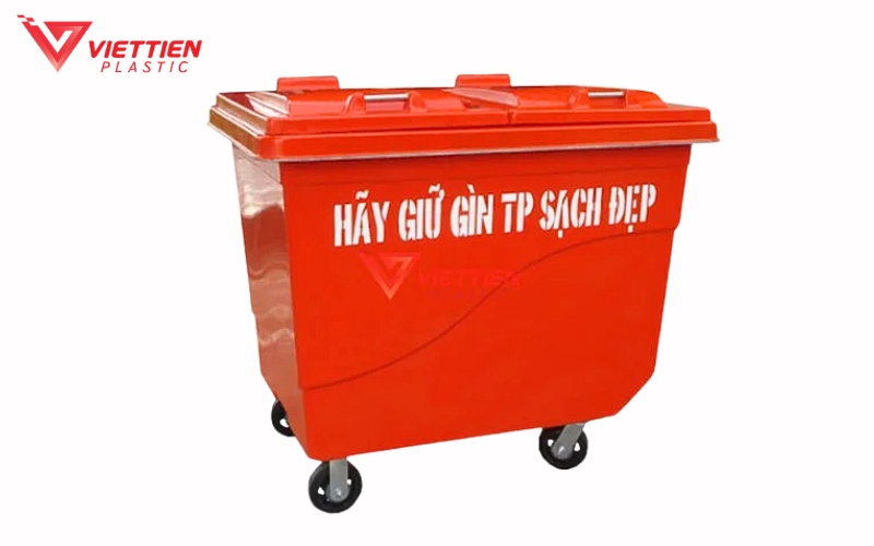 Xe gom rác 480 lít Composite nhỏ gọn cho lối đi hẹp