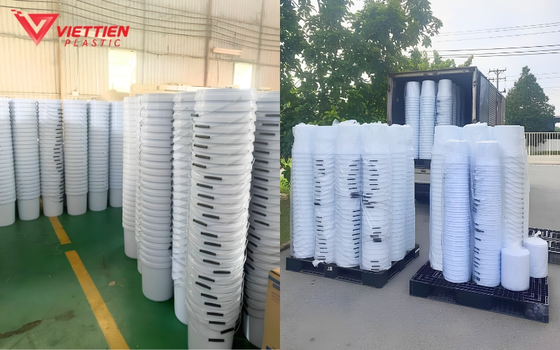 Nhựa Việt Tiến cung cấp xô nhựa đa dạng dung tích.