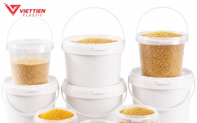 Xô nhựa đựng nguyên liệu trong sản xuất thực phẩm
